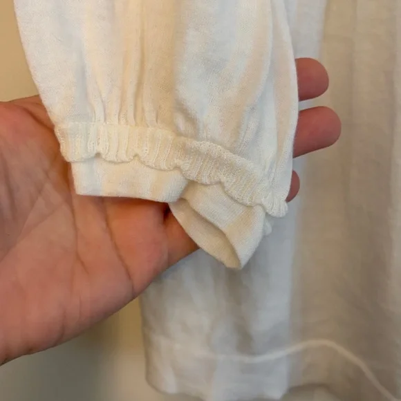 Hinge Cream Button-Down Women's Baby doll Y2K Cotton Lightweight Cardigan, M - Picture 4 of 6